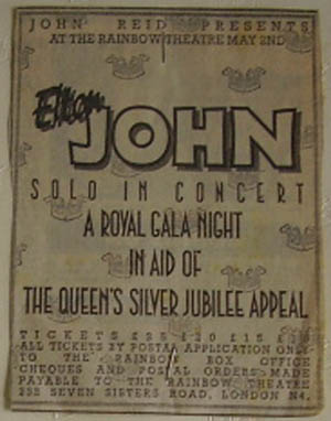 Press advert for Elton John's Royal Gala Concert