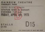 Status Quo ticket 1973
