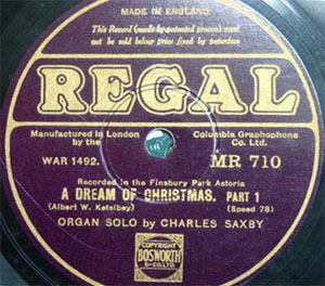 78rpm record - recorded at The Astoria, Finsbury Park