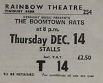 Boomtown Rats ticket