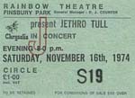 Jethro Tull ticket