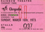 King Crimson ticket