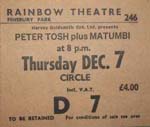 Peter Tosh-Matumbi Ticket