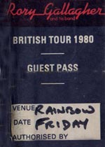 Rory Gallagher Guest Pass
