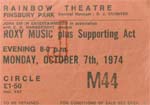Roxy Music ticket