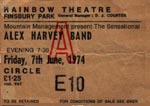 Alex Harvey Band ticket