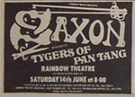 Saxon & Tygers of Pan Tang Poster