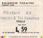 Siouxsie & The Banshees ticket