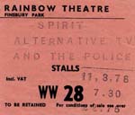 Spirit, Alternative TV,  The Police ticket