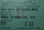 Stevge Harley & Cockney Rebel ticket