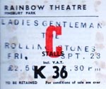 Ticket for the film "Ladies & Gentlemen, The Rolling Stones"