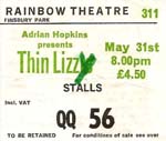 Thin Lizzy ticket