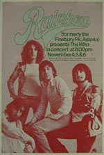 Who poster, opening concert of Rainbow Theatre  1971