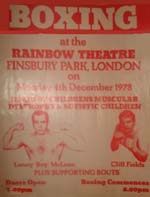 Programme for boxing on 4th Dec 1978