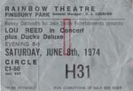 Lou Reed Ticket