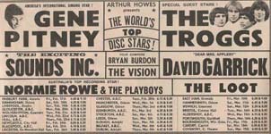 Gene Pitney tour Advert