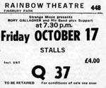 Rory Gallagher ticket