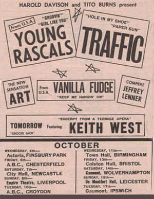 Young Rascals/Traffic tour flyer